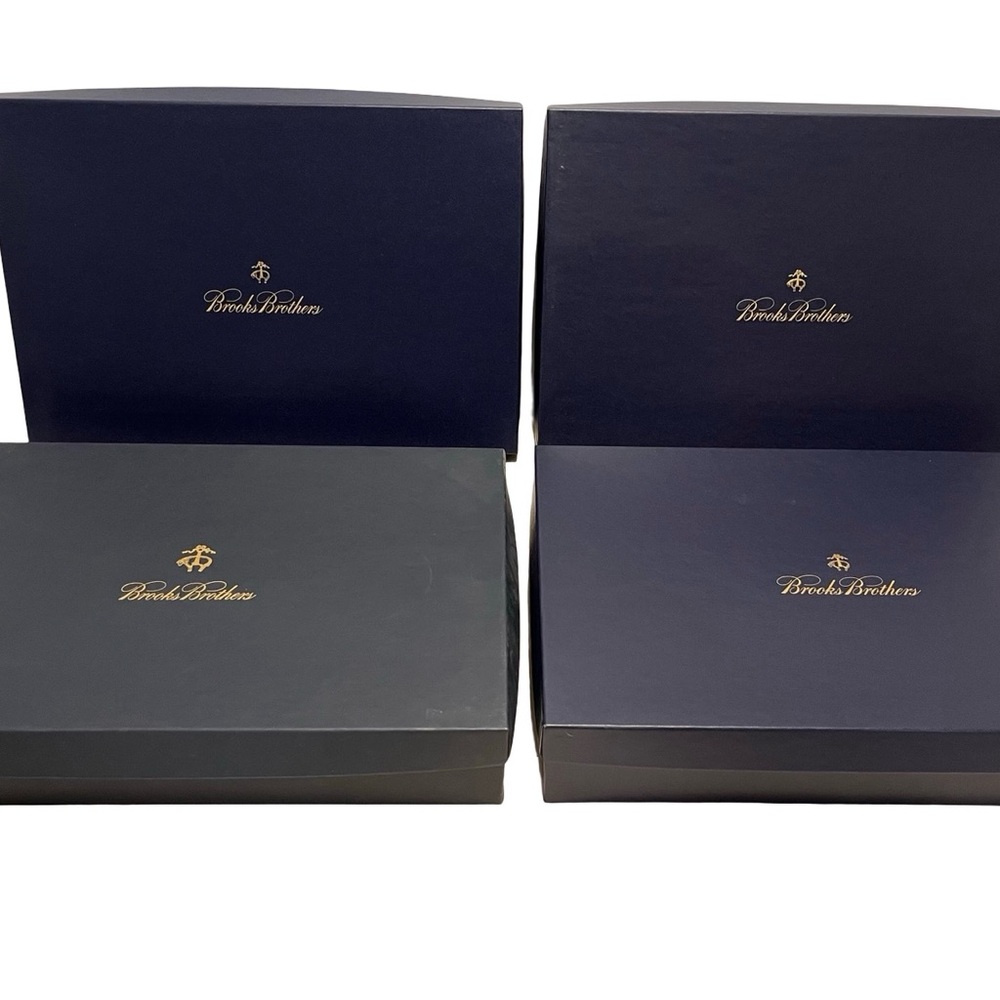 Brooks Brothers 4pc EMPTY Large Gift Boxes - Navy with Golden Fleece Logo